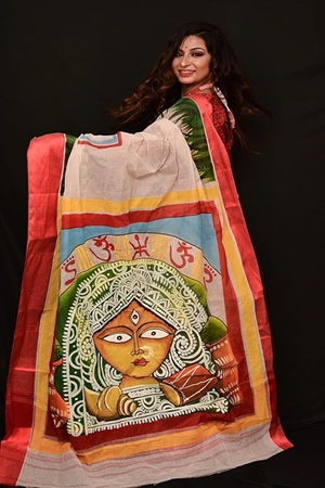 Bengali Durga Goddess Cotton Saree